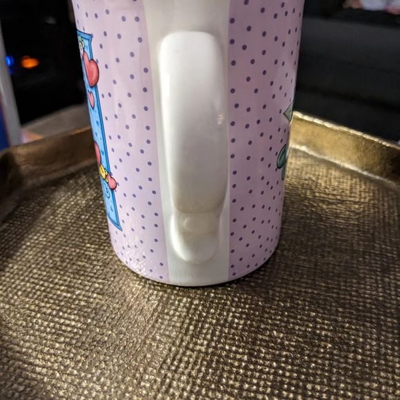 Mary Engelbreit Mug Initial H Purple Lavender Blue House Heart Floral Whimsical - Picture 3 of 7